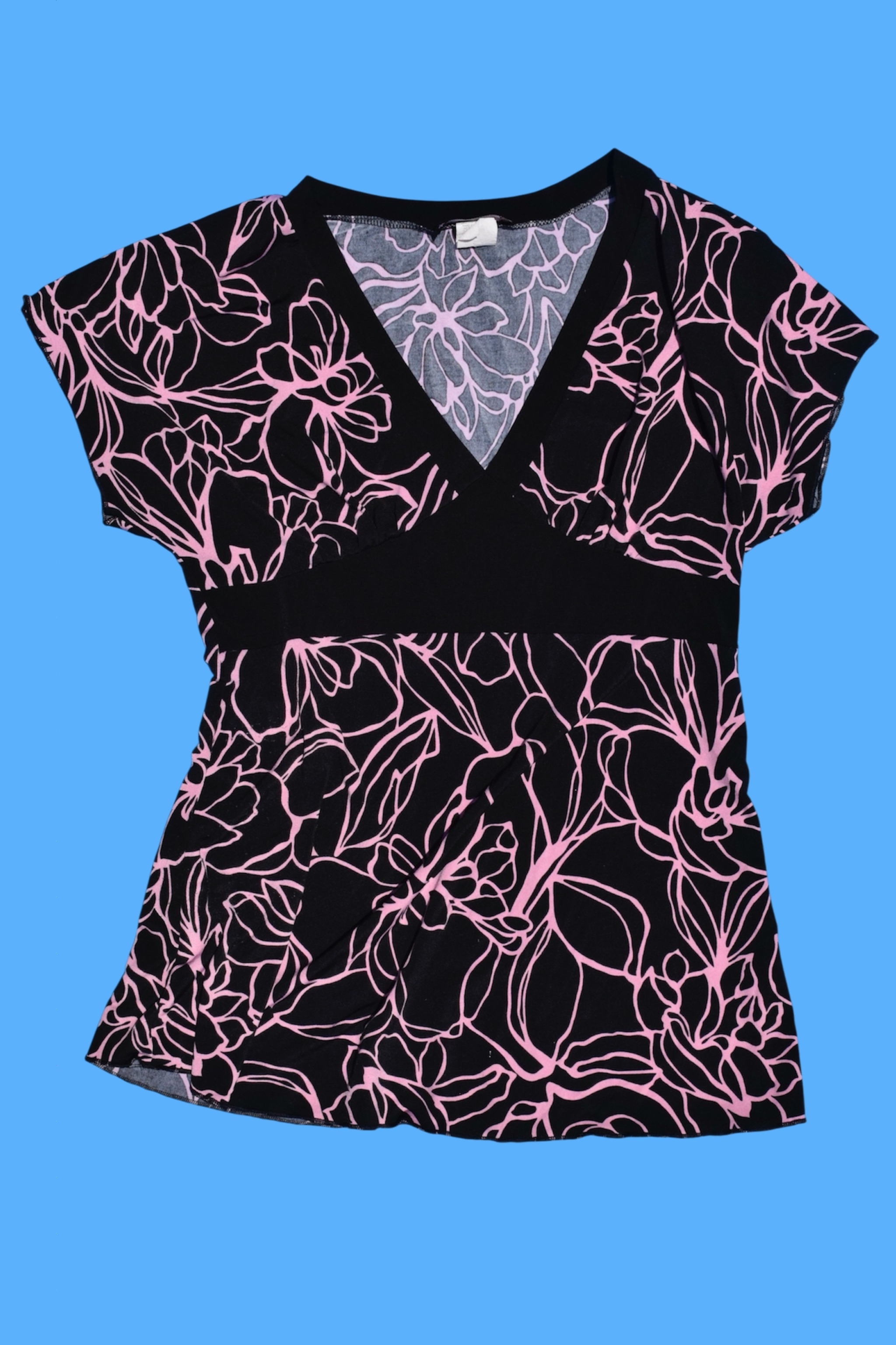 Y2k 2000s Whimsy Empire Waist V-Neck Blouse