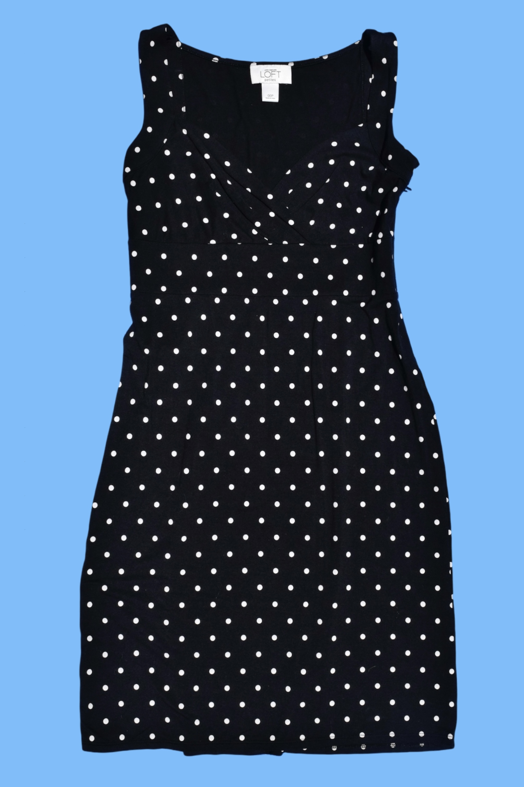 2010 LOFT Polka Dot Sleeveless Mini Dress 
