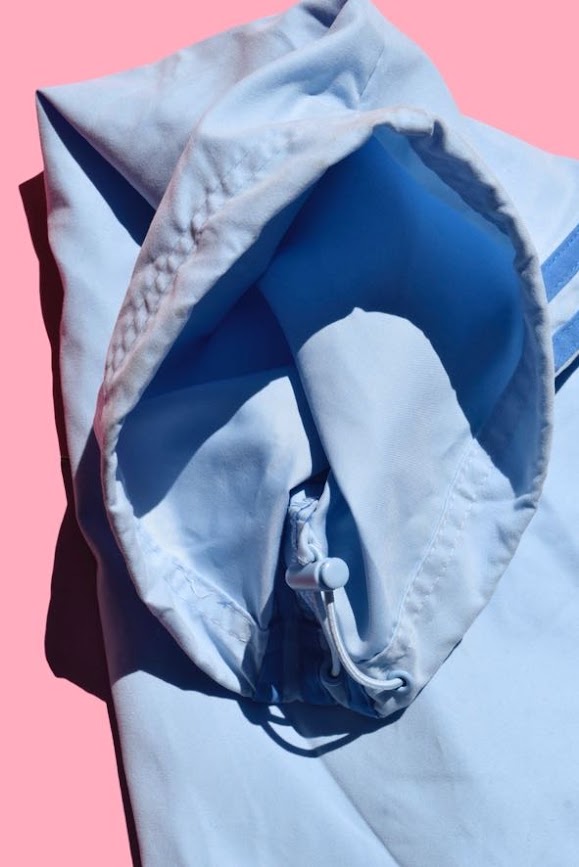 Adidas Light Blue Three-Stripe Athletic Capri Pants