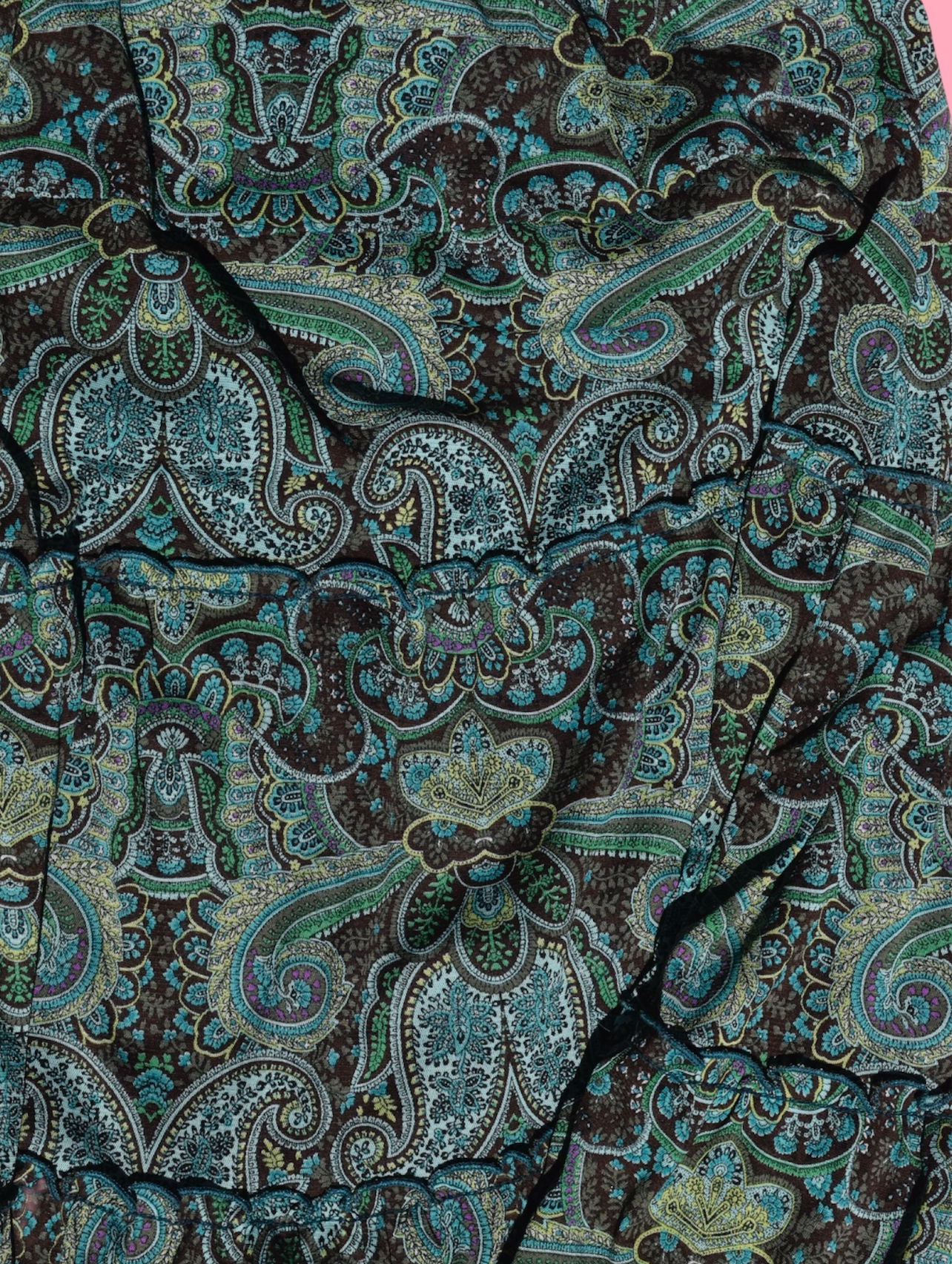 Paisley Print Tiered Boho Skirt