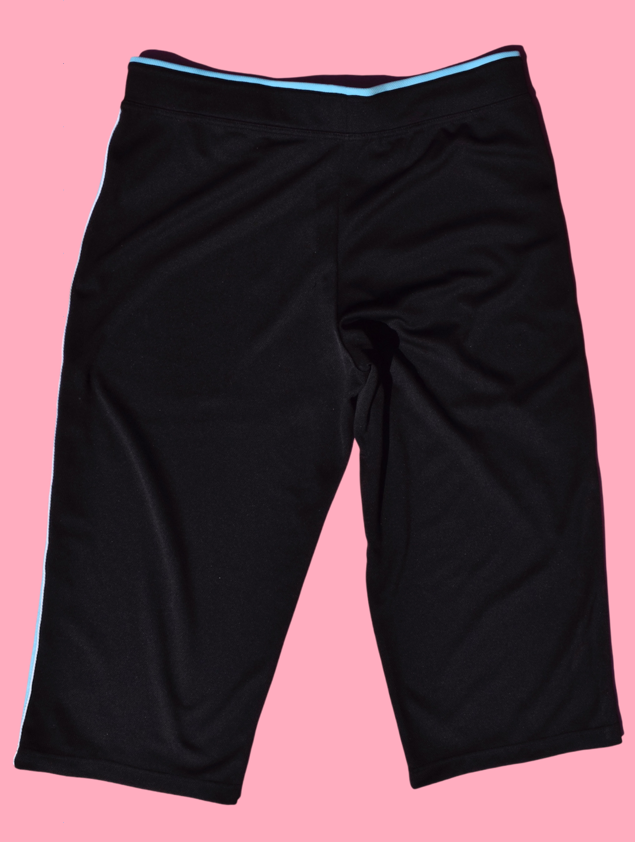Black Side-Stripe Athletic Capri Shorts 