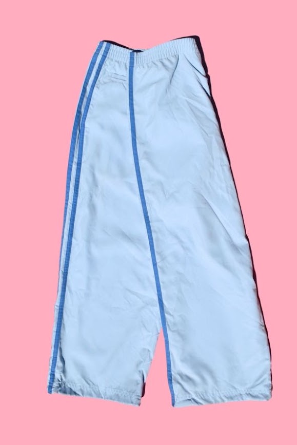Adidas Light Blue Three-Stripe Athletic Capri Pants