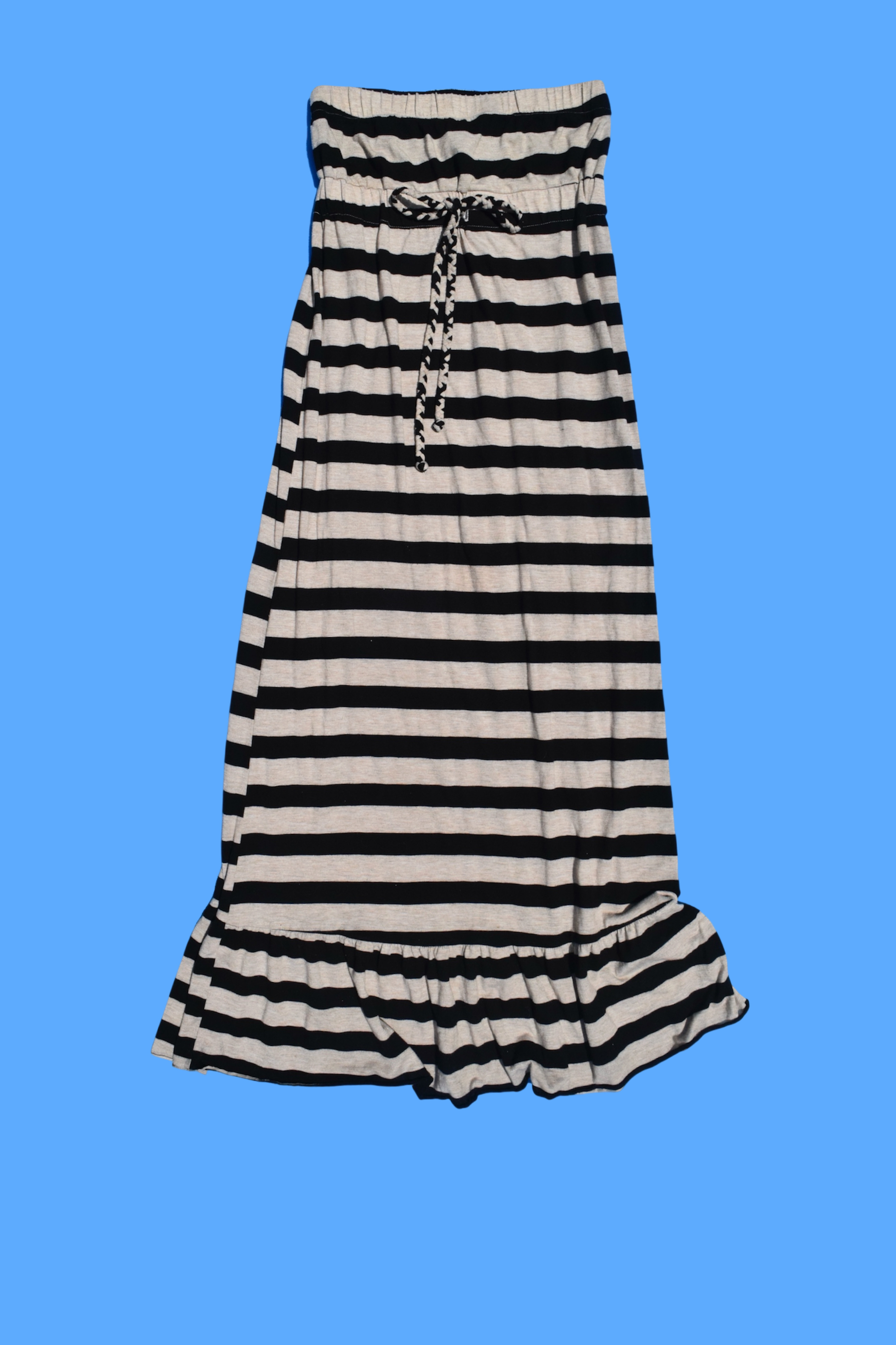 Indie Aesthetic Striped Tube Maxi Dress