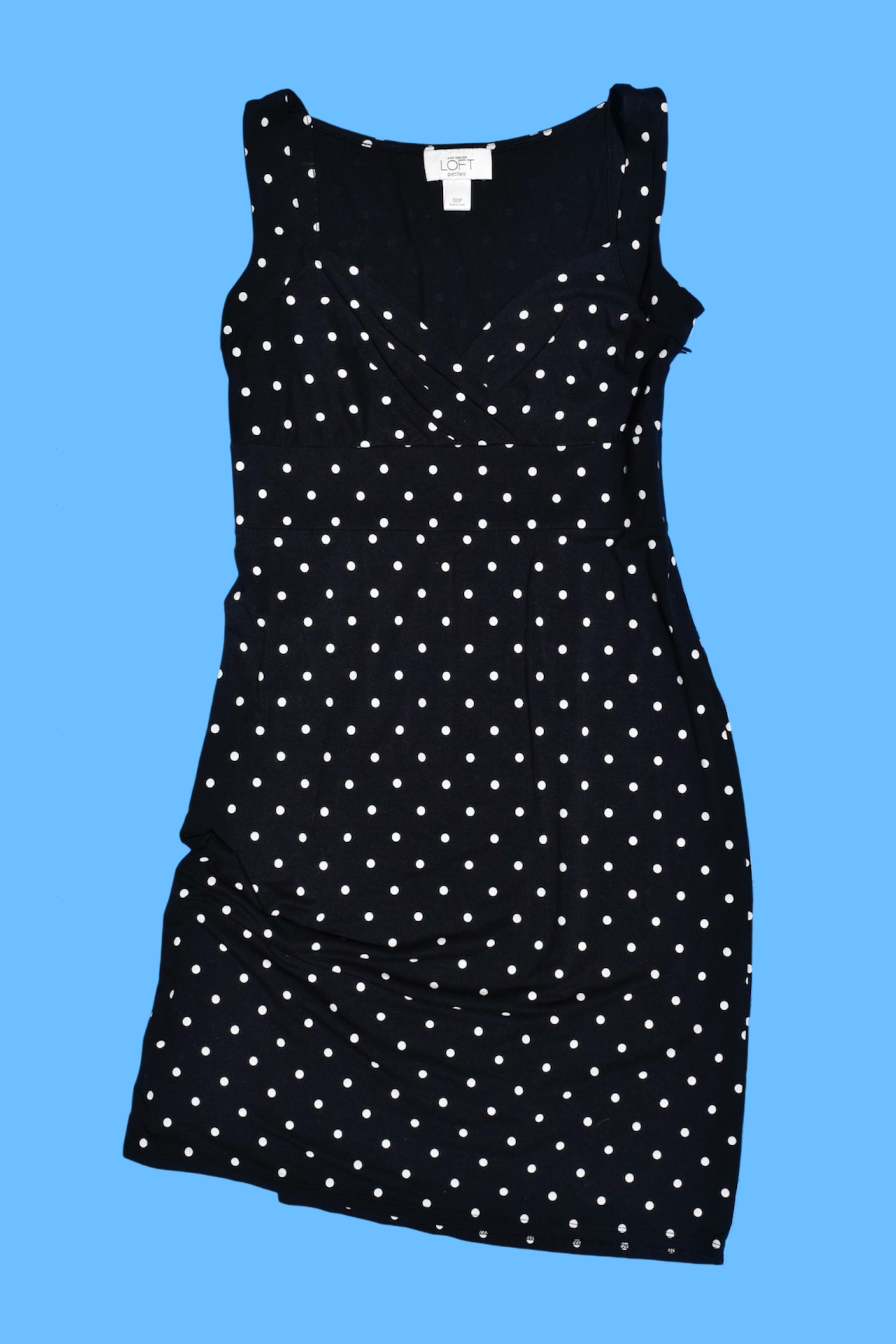 2010 LOFT Polka Dot Sleeveless Mini Dress 