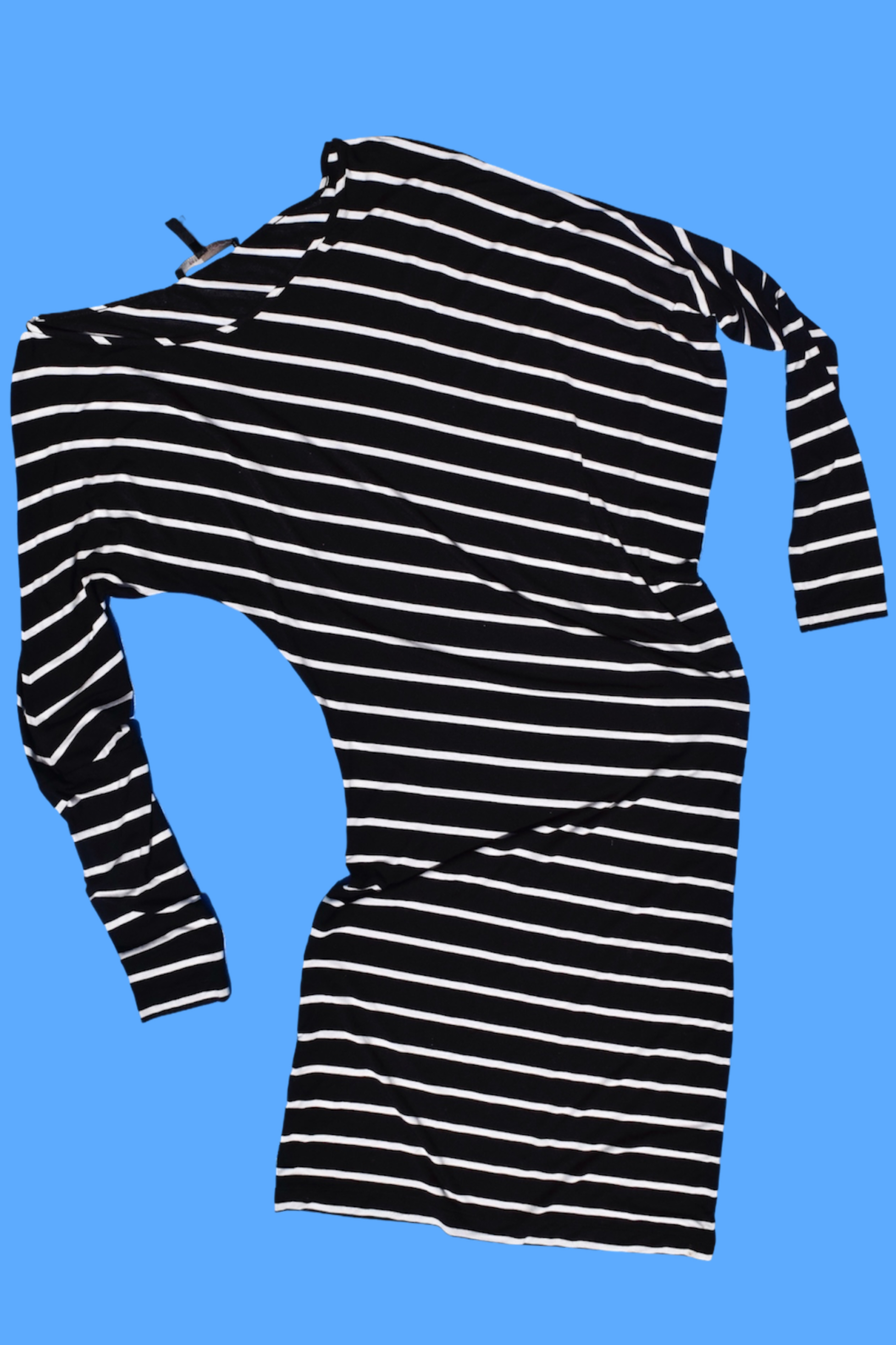 Archival 2010s Off the Shoulder Indie Sleaze Striped Dress