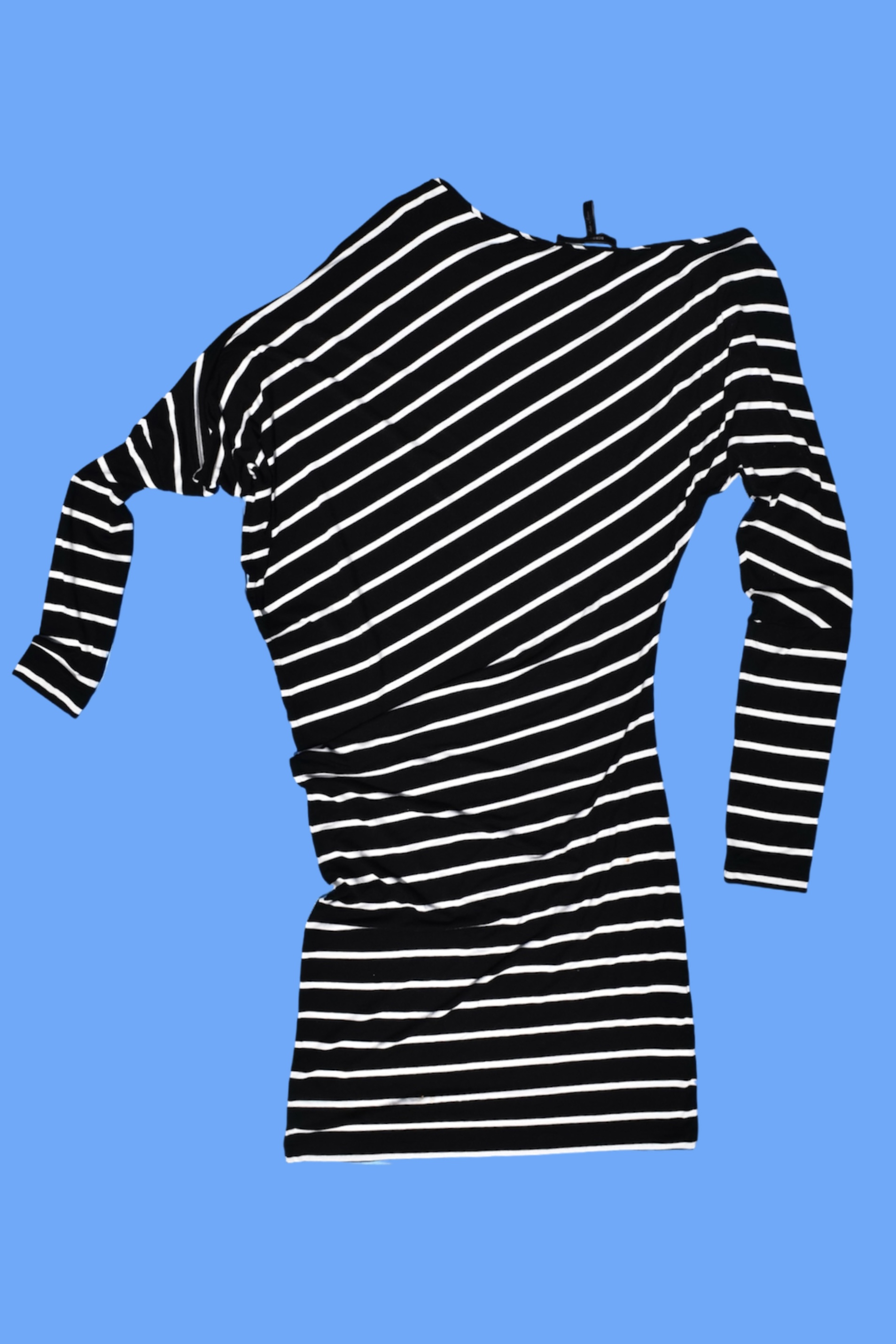 Archival 2010s Off the Shoulder Indie Sleaze Striped Dress