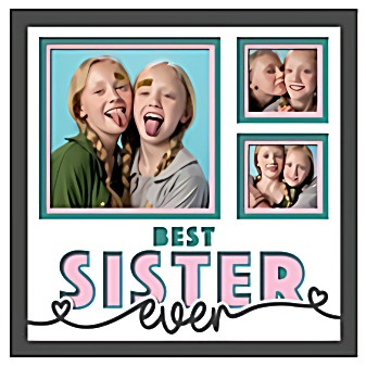 Photo Keepsake Shadow Box for Siblings