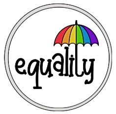 Equality Rainbow Umbrella Button Pin