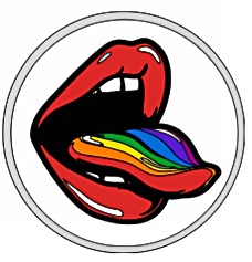 Rainbow Tongue Button Pin
