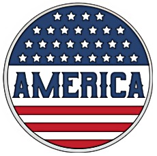 Patriotic America Button Pin