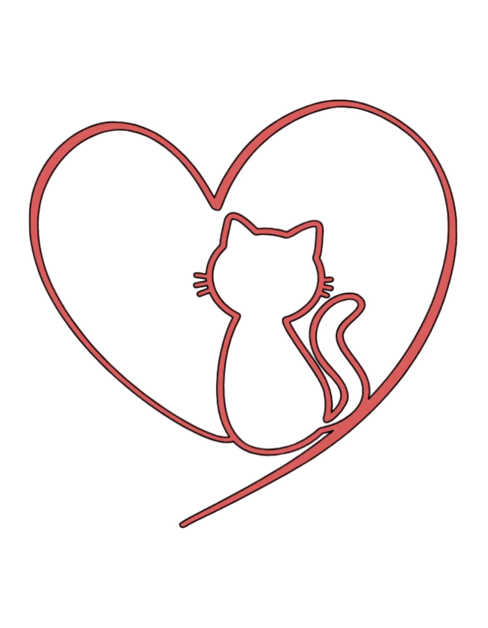 Cat in Heart Window Decal