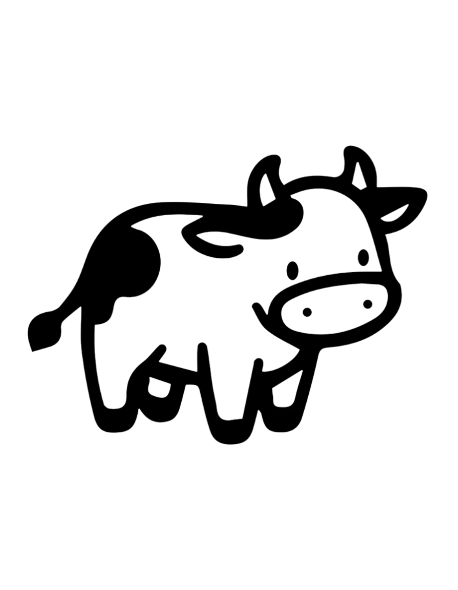 Cute Cow Window Decal