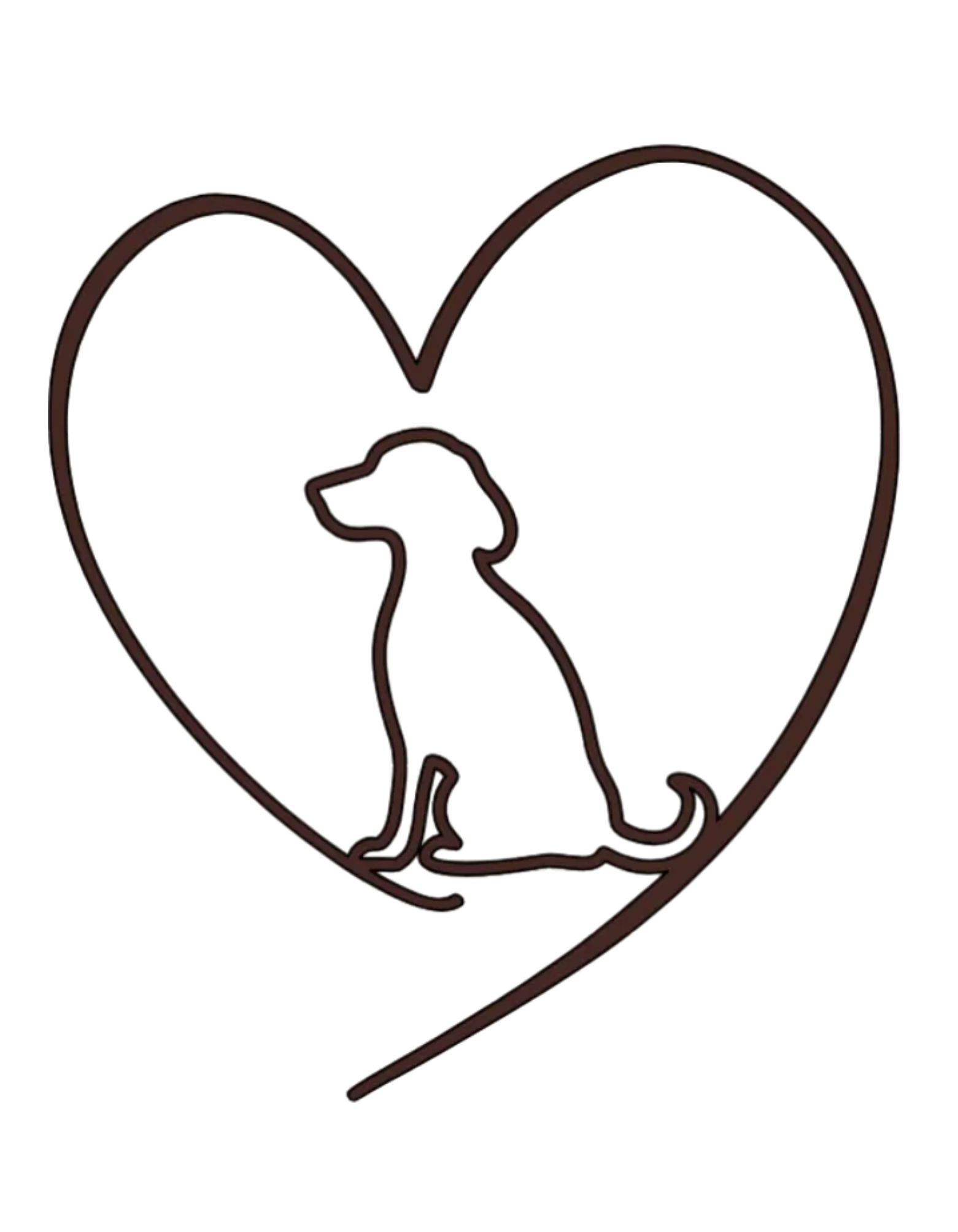 Dog in Heart Window Decal