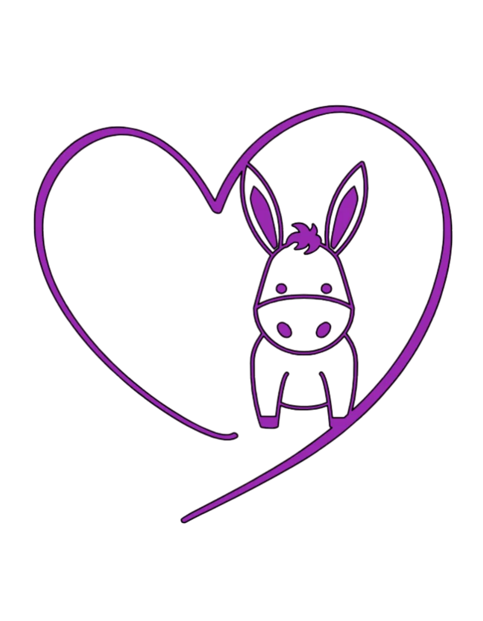 Donkey in Heart Window Decal