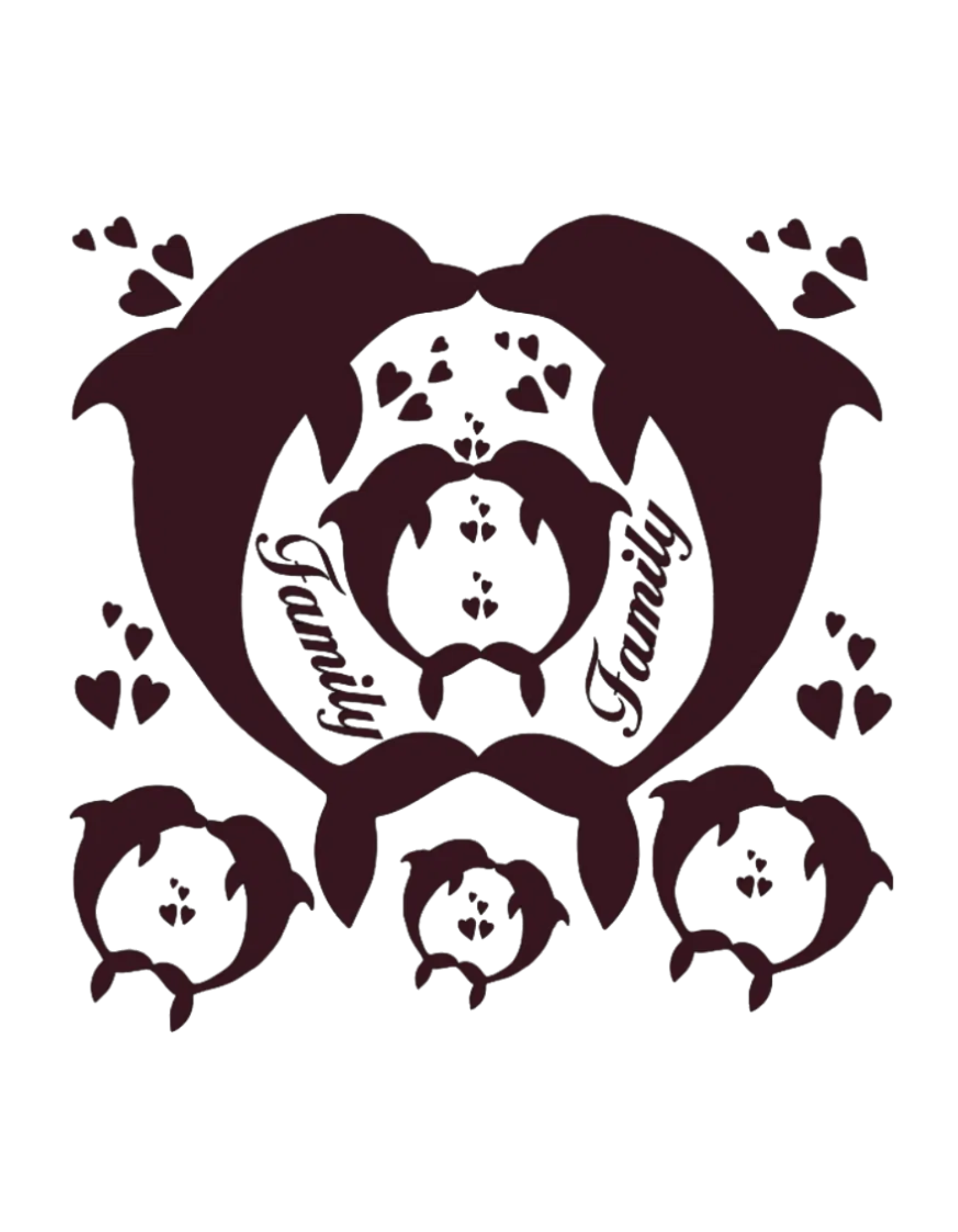 Family of Dolphins Window Decal