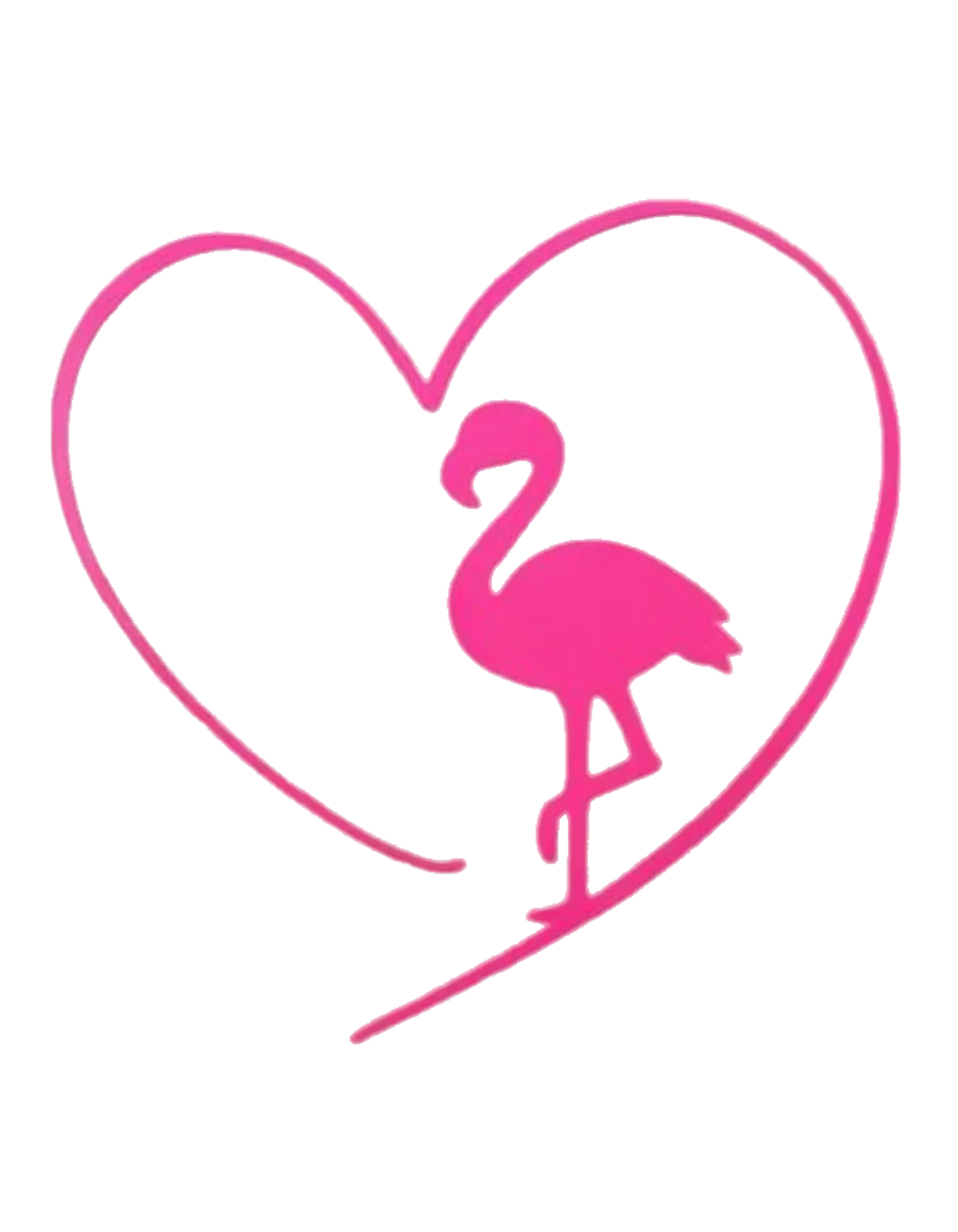 Flamingo in Heart Window Decal
