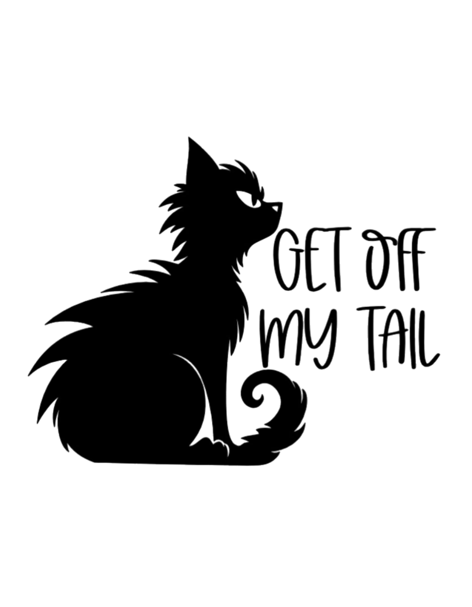 Get Off My Tail - Cat Window Decal