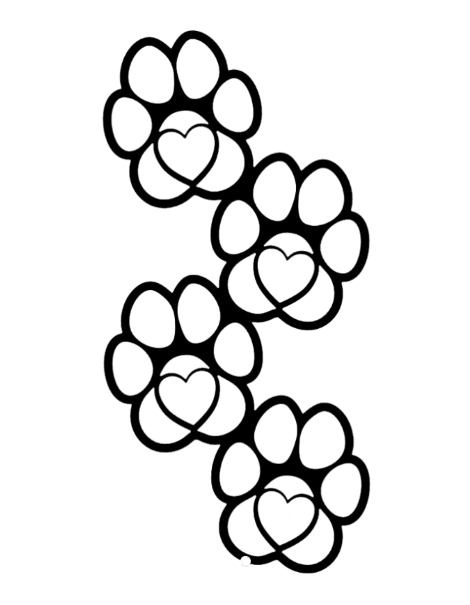 Paw Prints and Hearts Window Decal