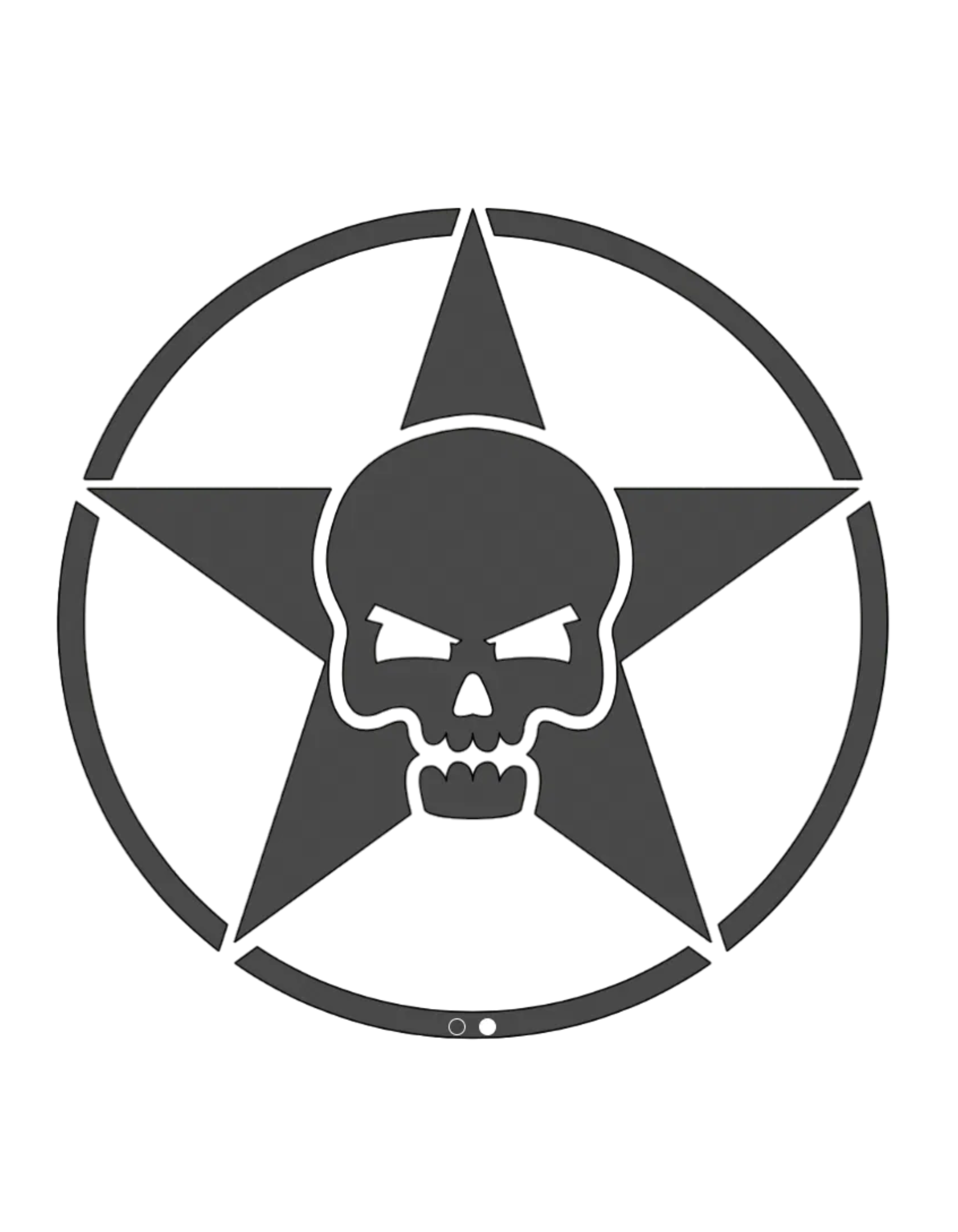 Skull in Five-Point Star Window Decal