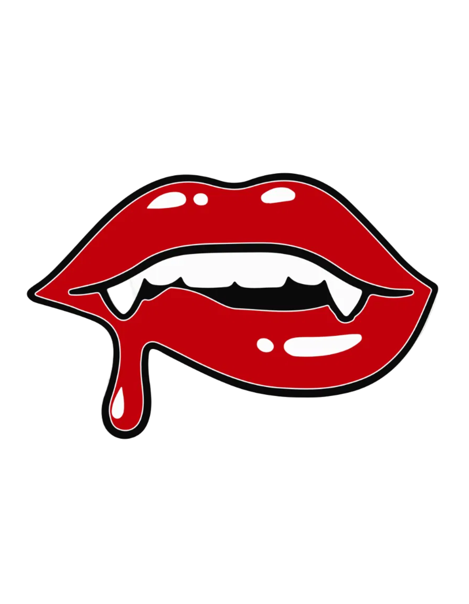 Vampire Lips with Dripping Blood Window Decal