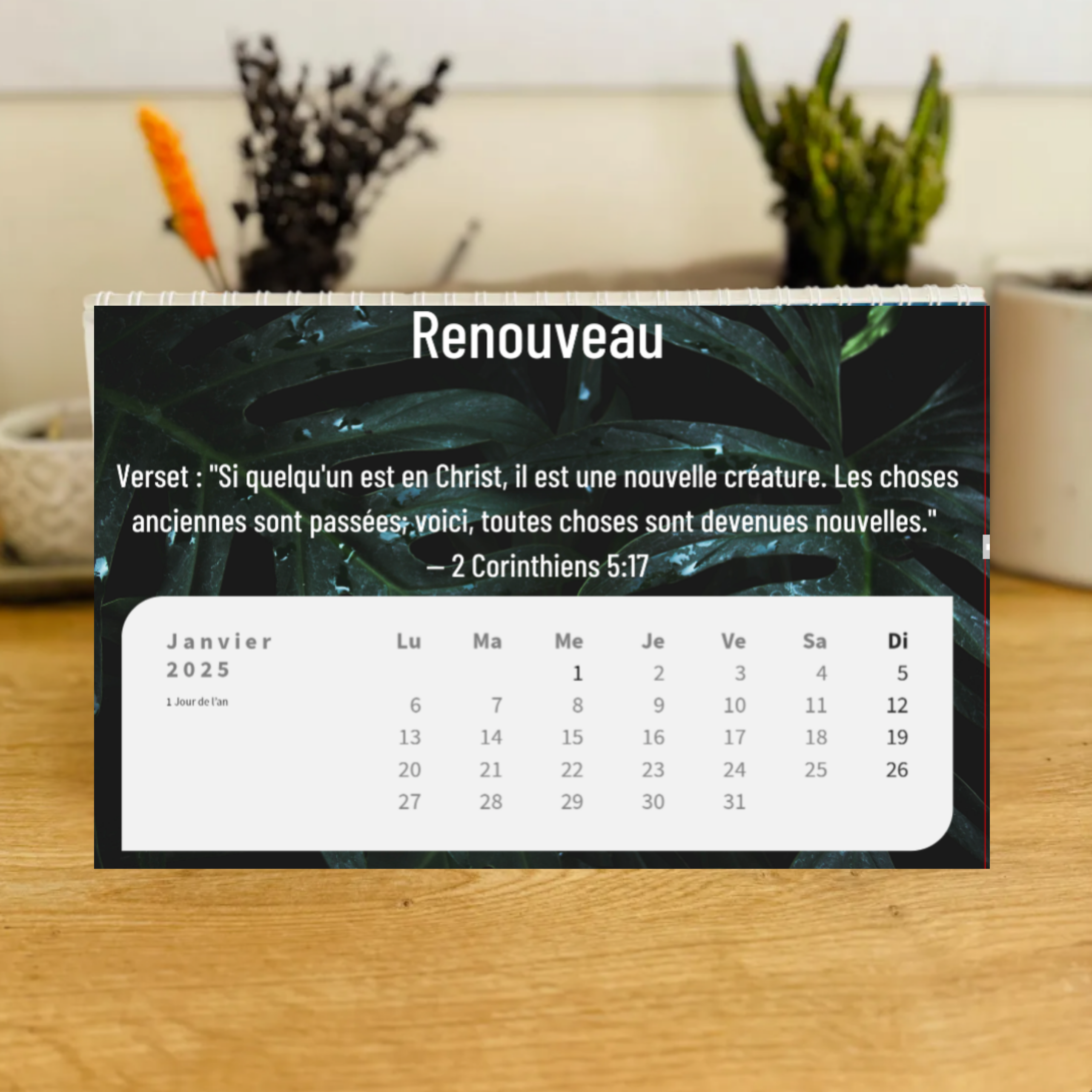 📅 Calendrier Biblique 2025 avec une méditation 