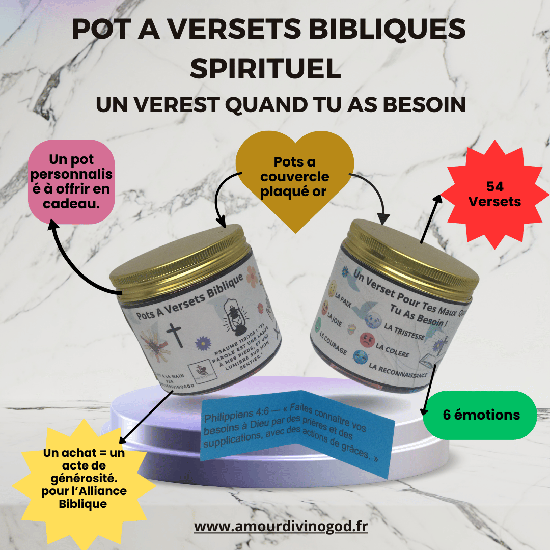 🌟 Pot à Versets Bibliques Spirituels + Pot de Persévérance OFFERT 🎁✨