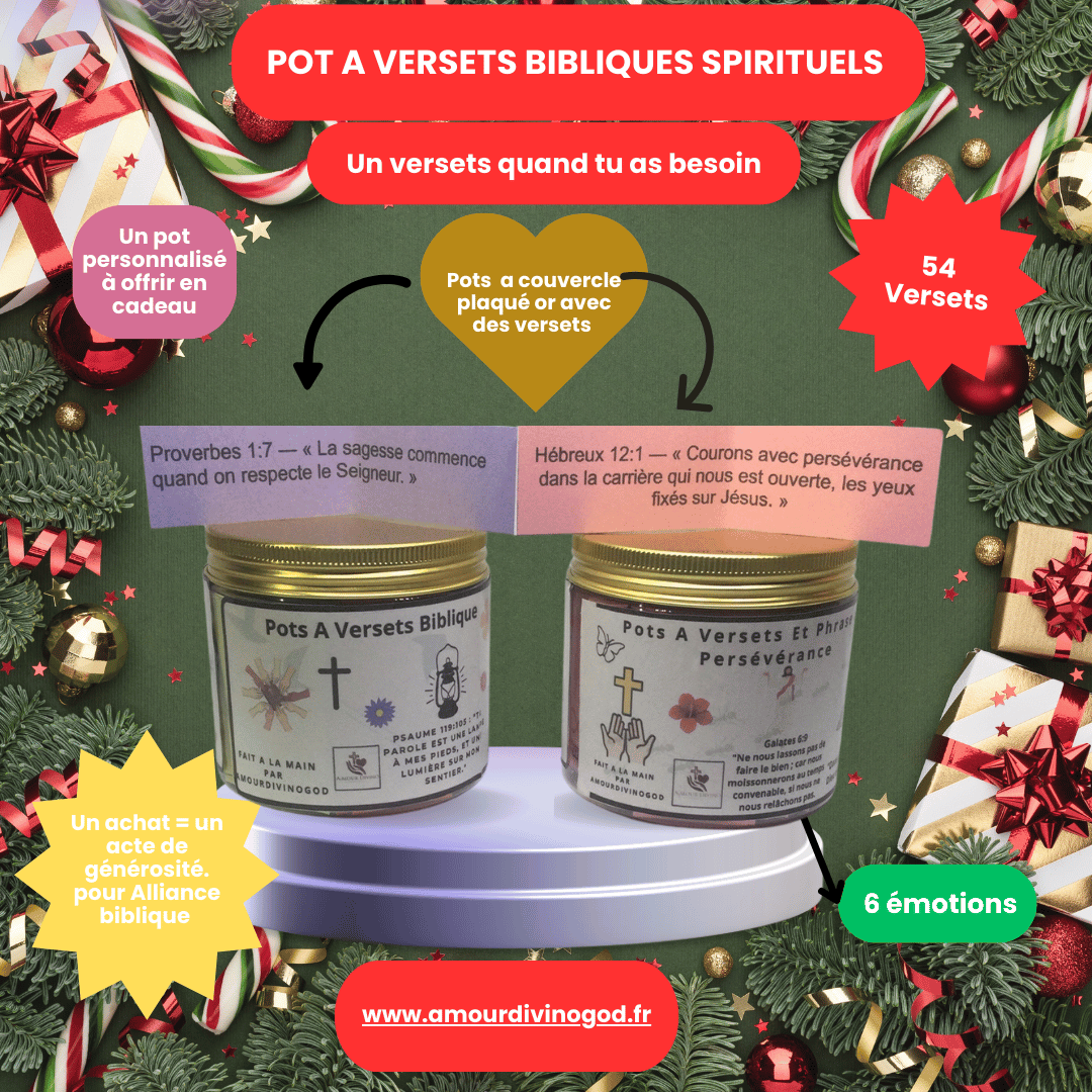 🌟 Pot à Versets Bibliques Spirituels + Pot de Persévérance OFFERT 🎁✨
