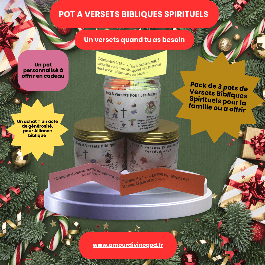 Pack de 3 pots à Versets Bibliques Spirituels pour la  famille 🎁