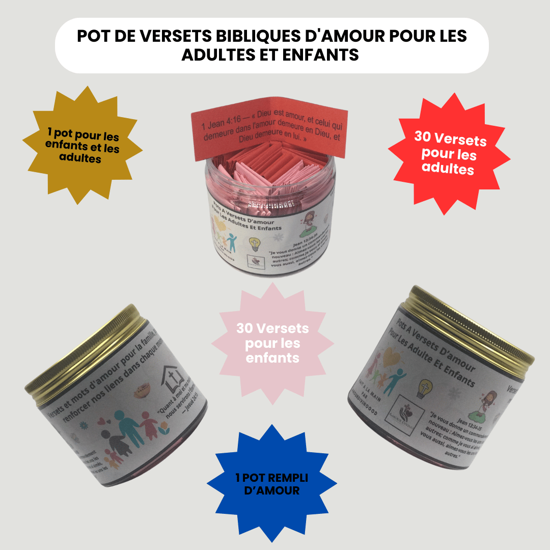 🌟 4 Pots Spirituels à Versets Bibliques- Une Offre remplie de bénédictions ! 🙏💖