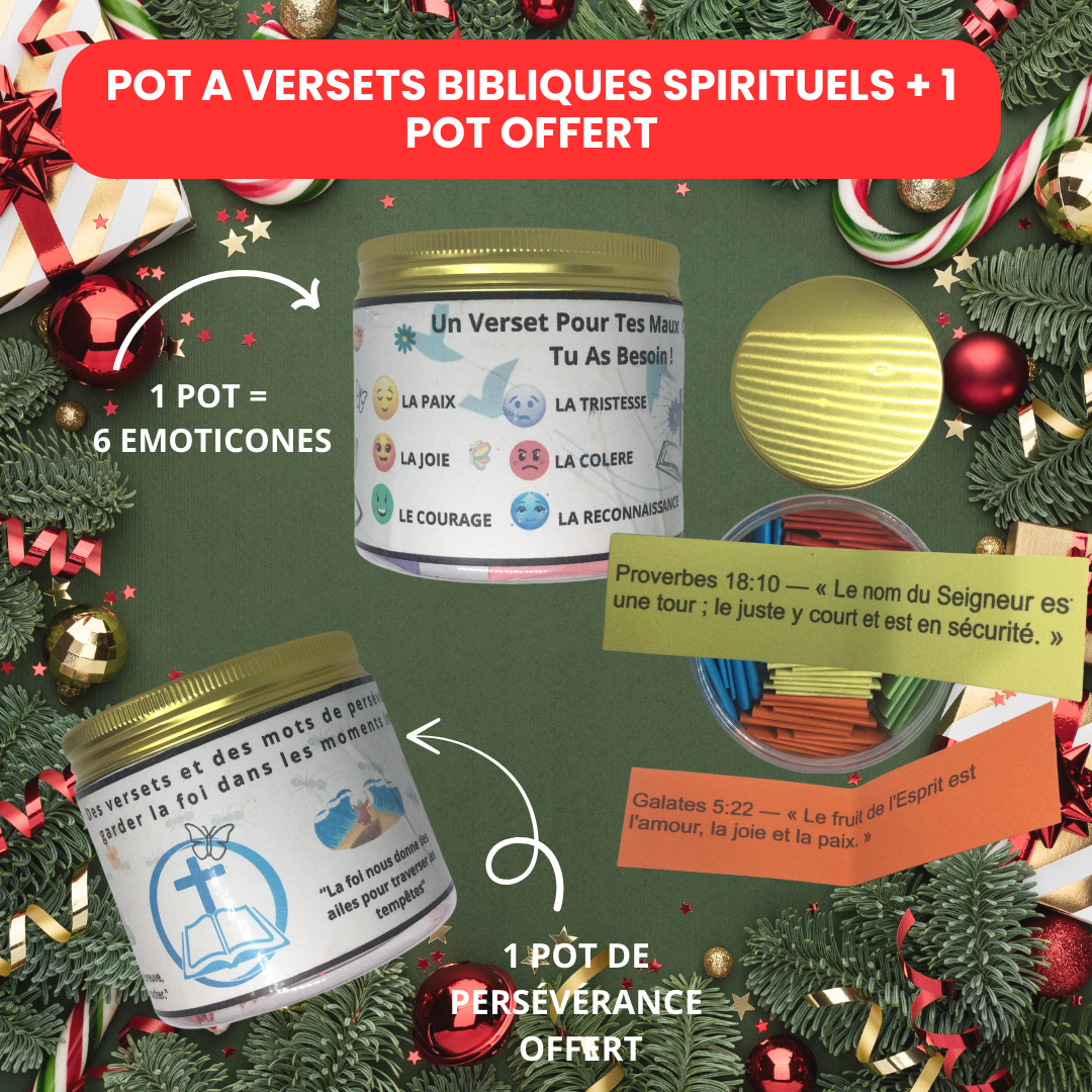 🌟 Pot à Versets Bibliques Spirituels + Pot de Persévérance OFFERT 🎁✨