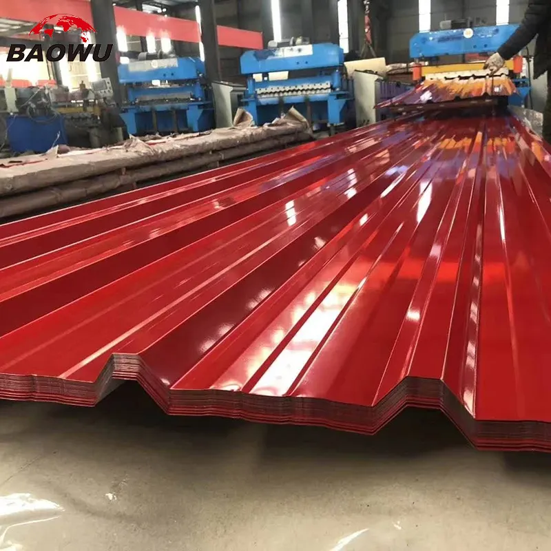 Red Corrugated Metal Roofing Sheets