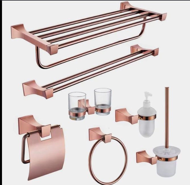 Rose Gold Bathroom Accessories Set