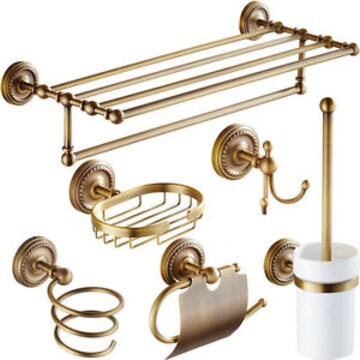 Luxury Antique Brass Bathroom Accessory Set