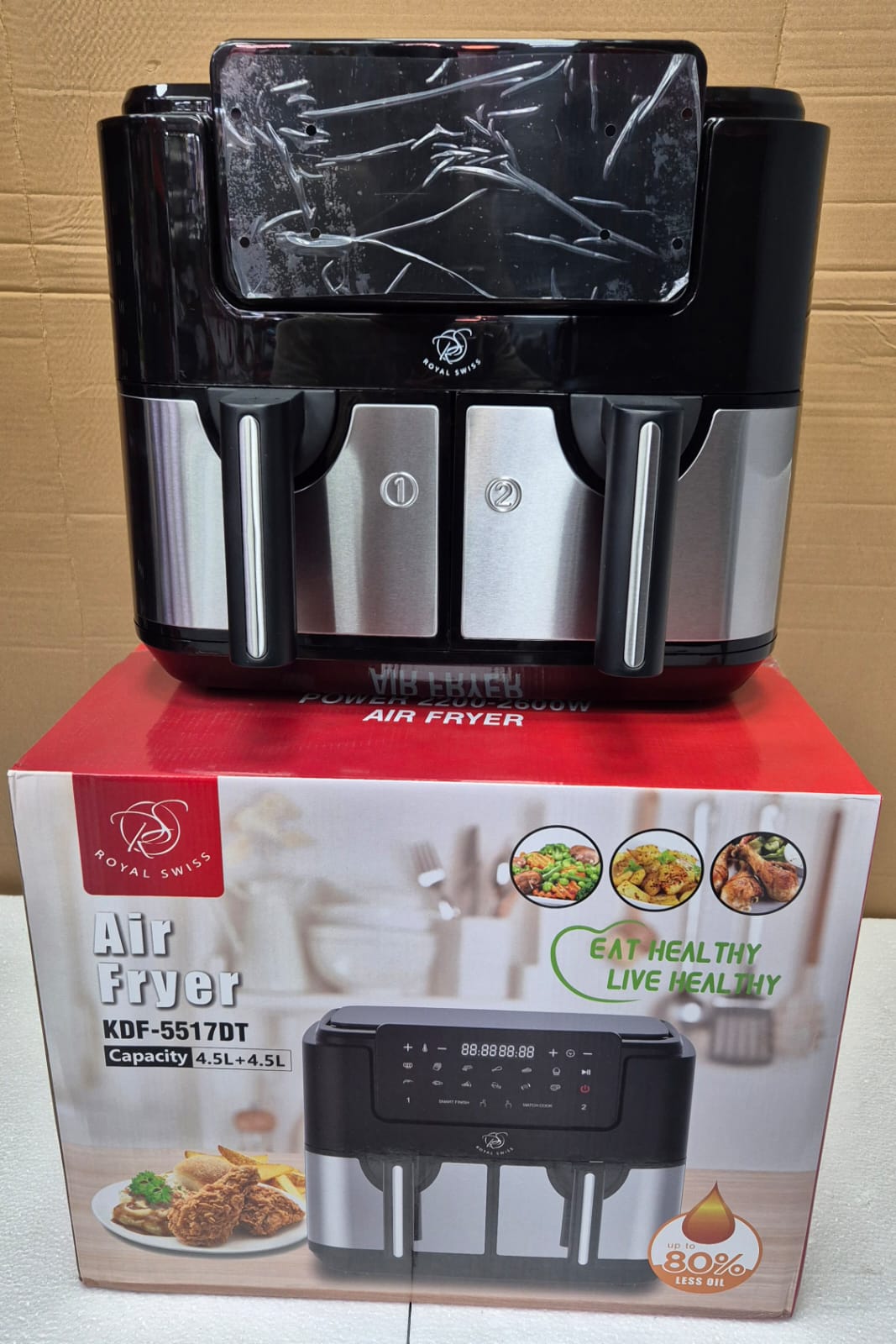Air Fryer double bac 2x4.5L ROYAL SWISS