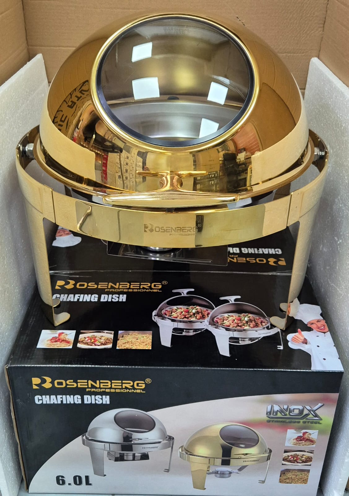 Chafing Dish Rond Doré 6L 