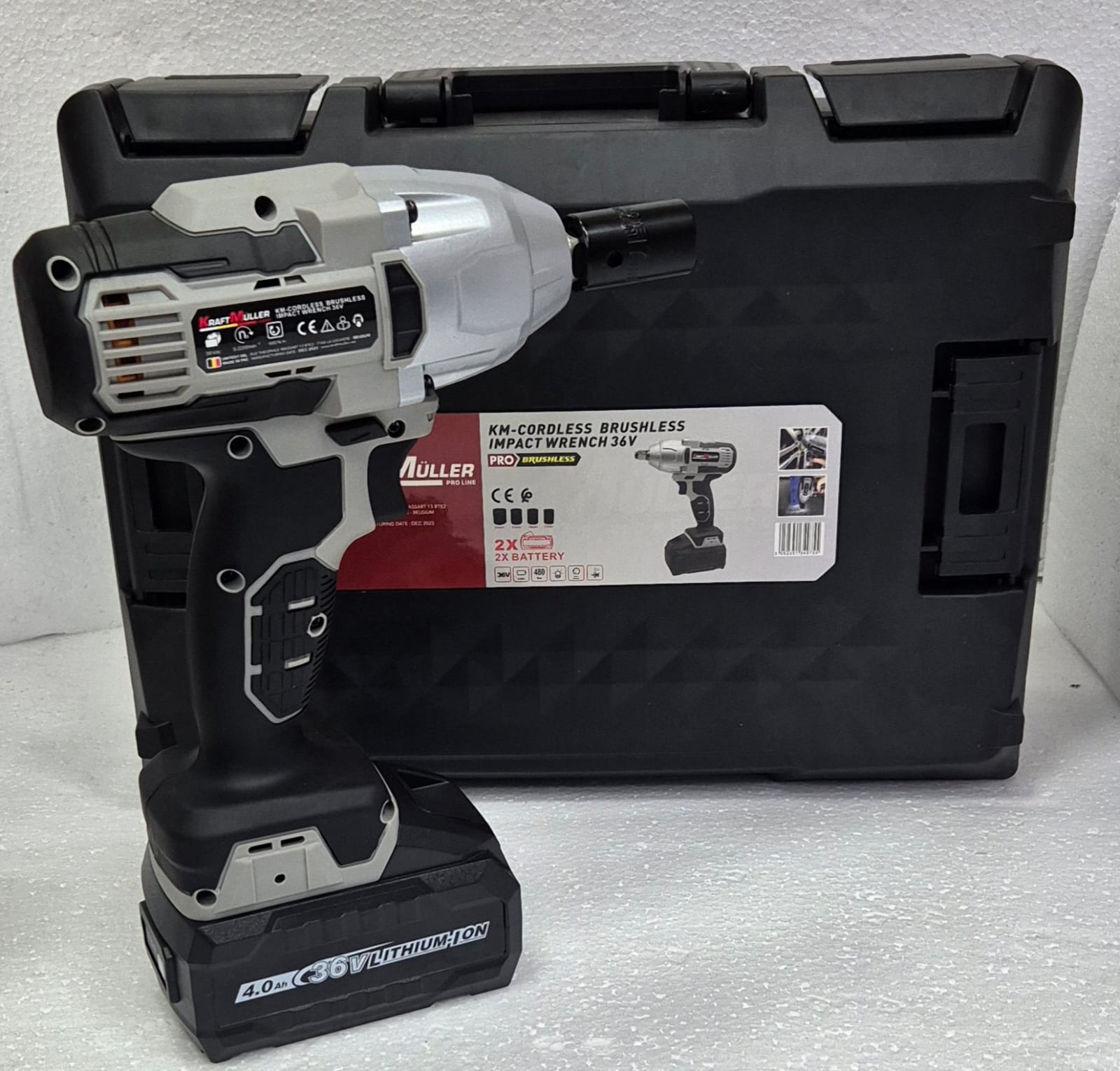 Clé à choc 36V 4Ah Kraft Muller grise