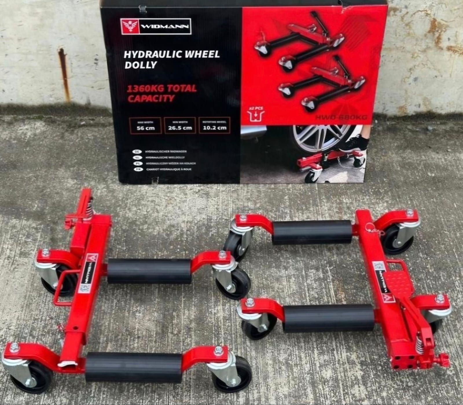 Pair de Chariots Hydraulique 2 pièces Total Max 1360Kg WIDMANN