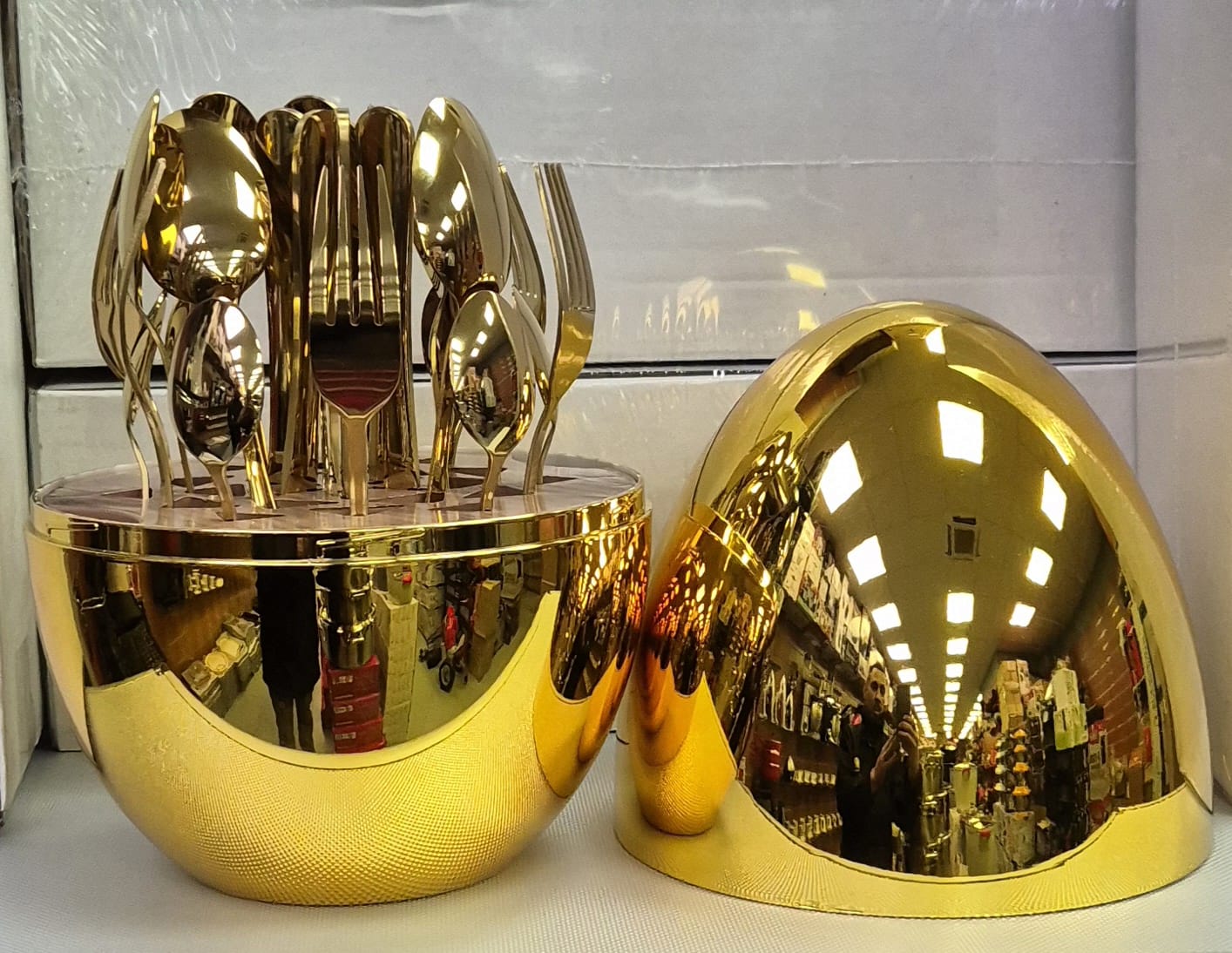 Ménagère Oeuf 24 pièces Doré RS