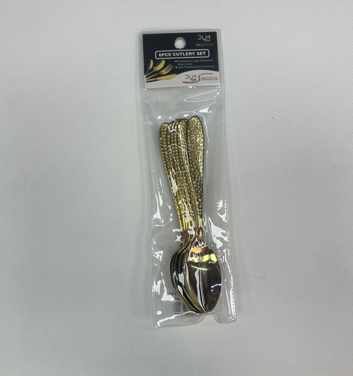 Set de 6  petites cuillères manche martelé Doré DUM