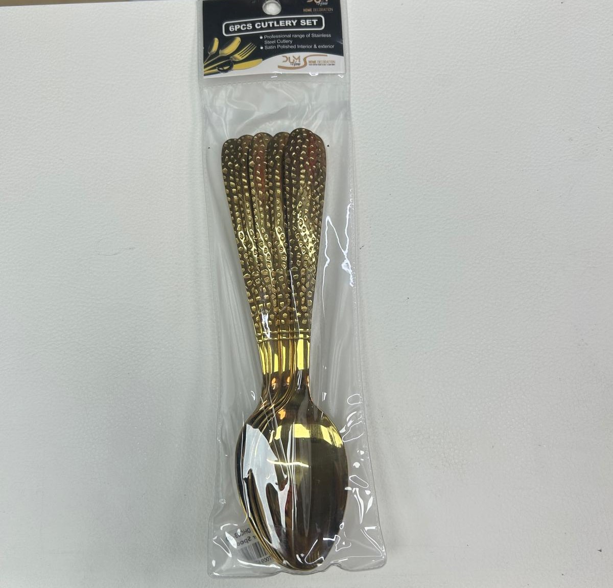 Set de 6 cuillères manche martelé Doré DUM