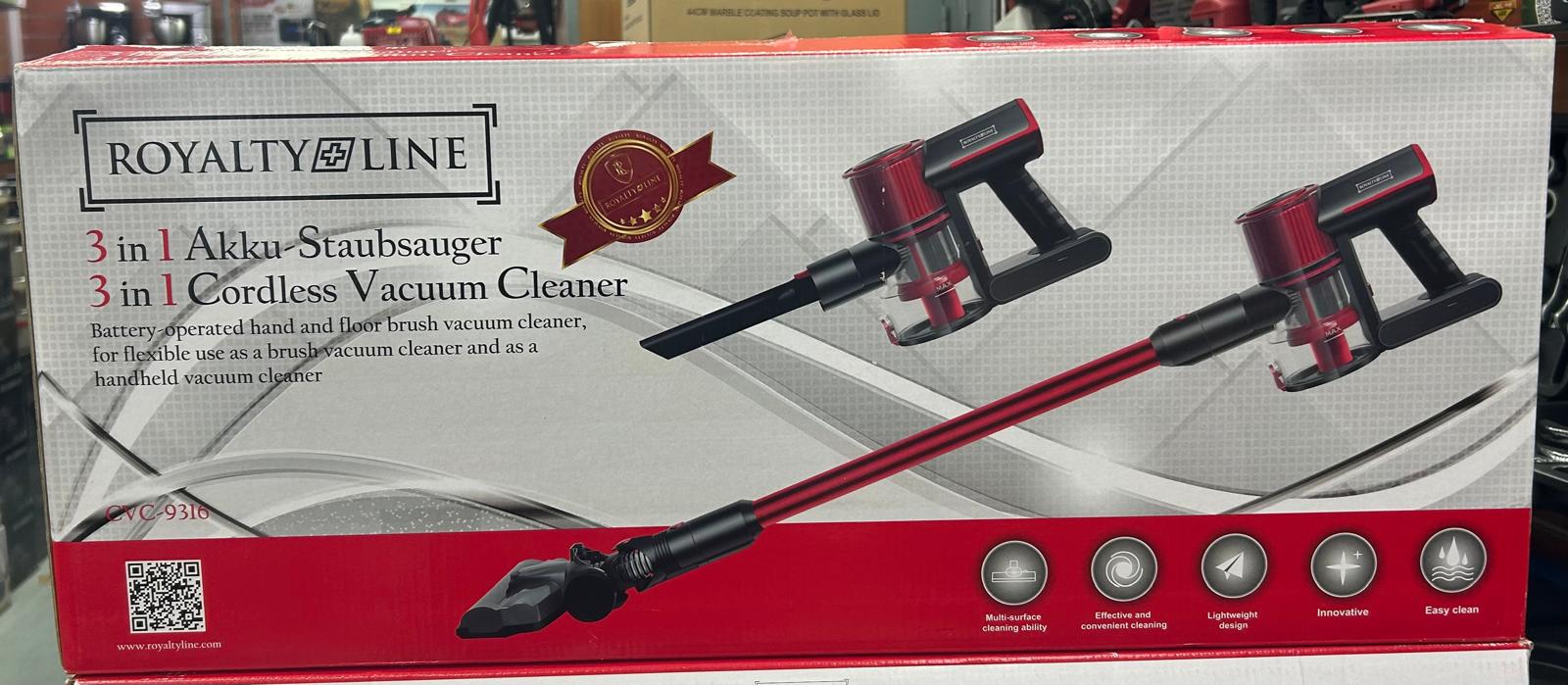 Aspirateur sans fil 3 EN 1 Rouge ROYALTY LINE