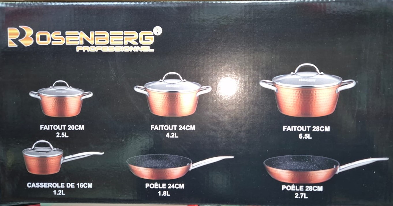 Batterie 10 pièces cuivré ROSENBERG