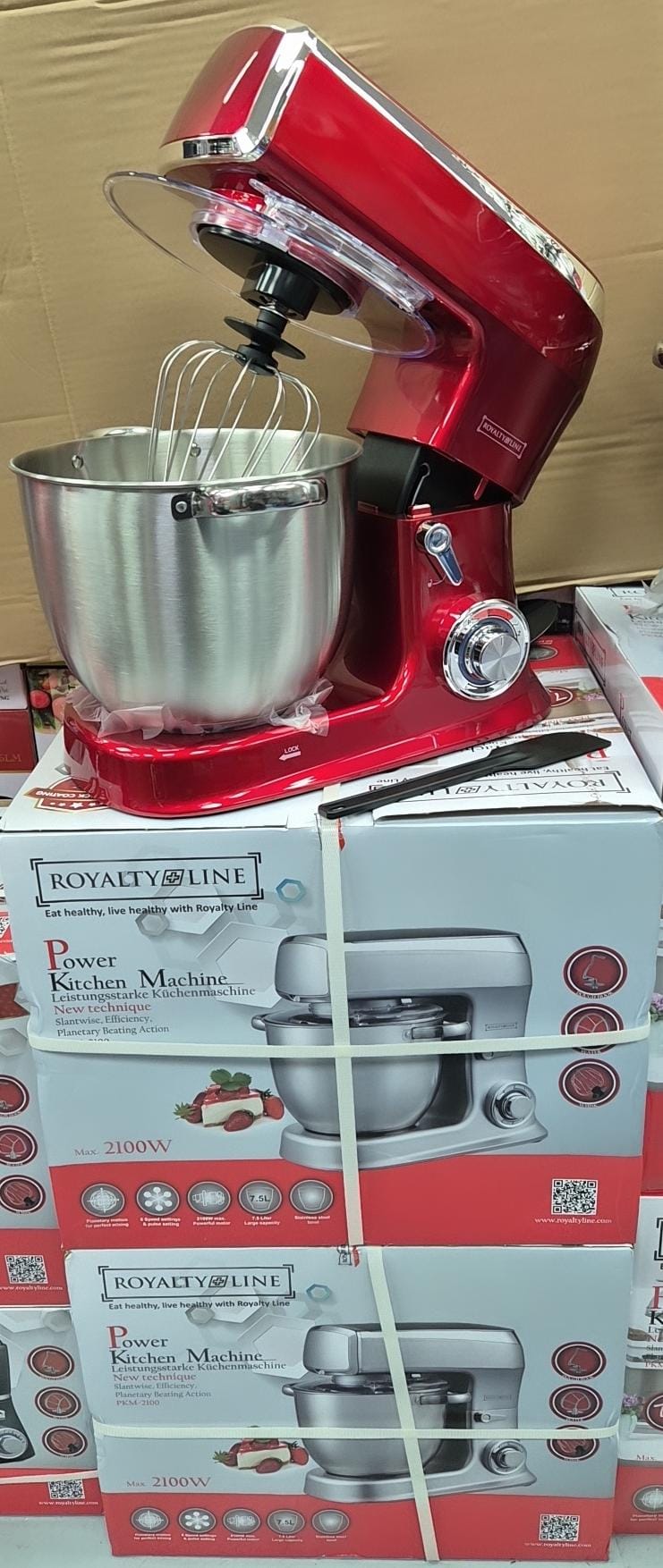 Robot Pétrin 3 têtes 7.5L Rouge 2100W ROYALTY LINE