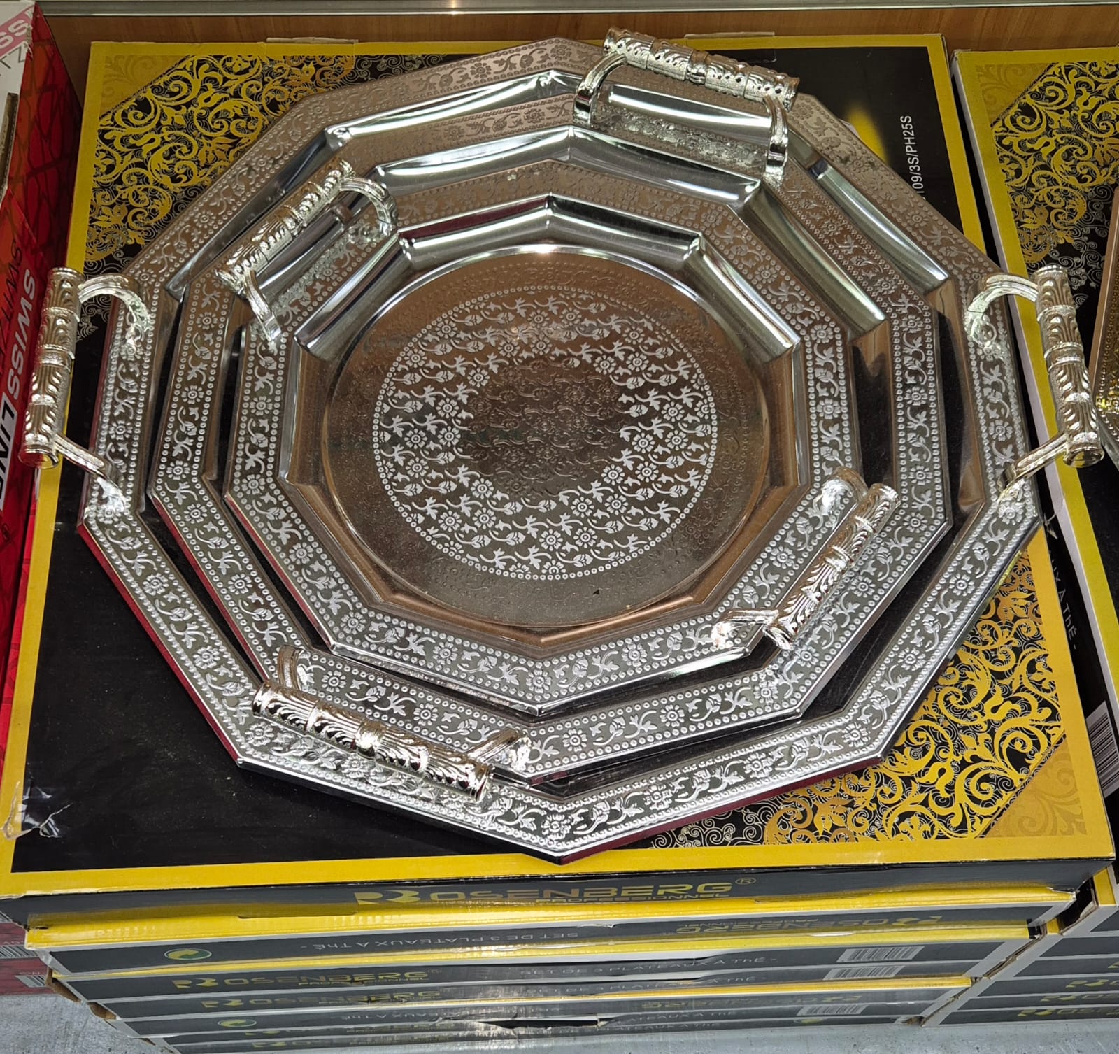 Plateau par 3 carré Argenté RB