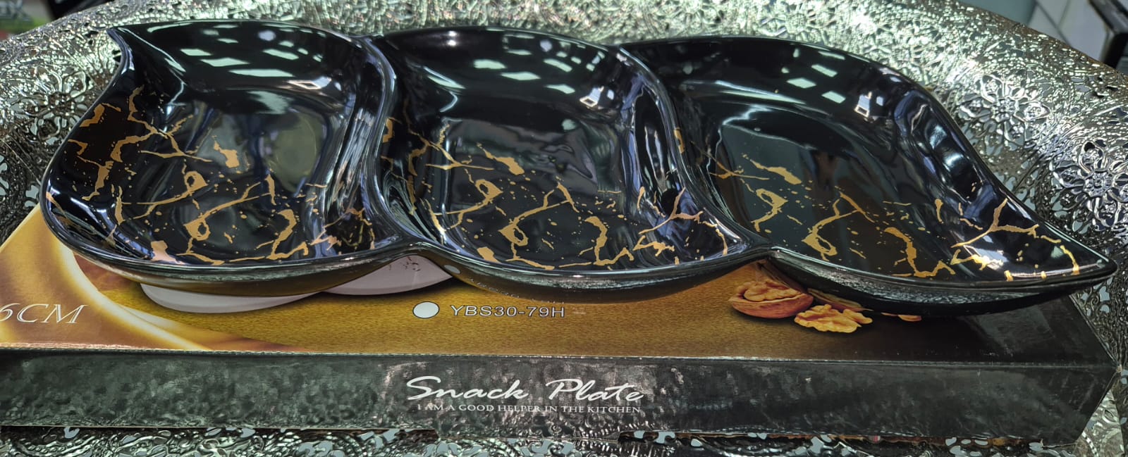 Assiette 3 Snack Noir