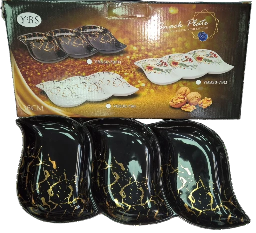 Assiette 3 Snack Noir