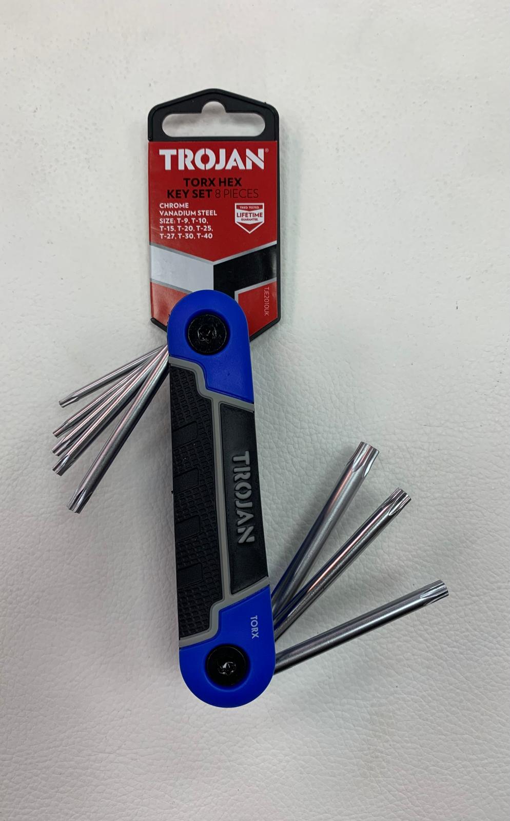 Jeu de clé Hexagonale Torx 8 pcs TROJAN