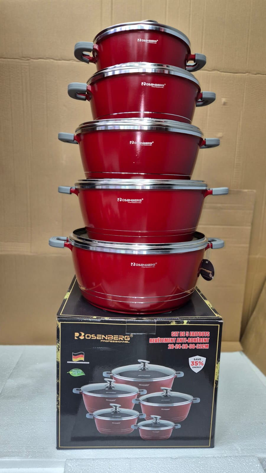 Faitout en pierre 5 Pièces 20/24/28/30/32cm RB