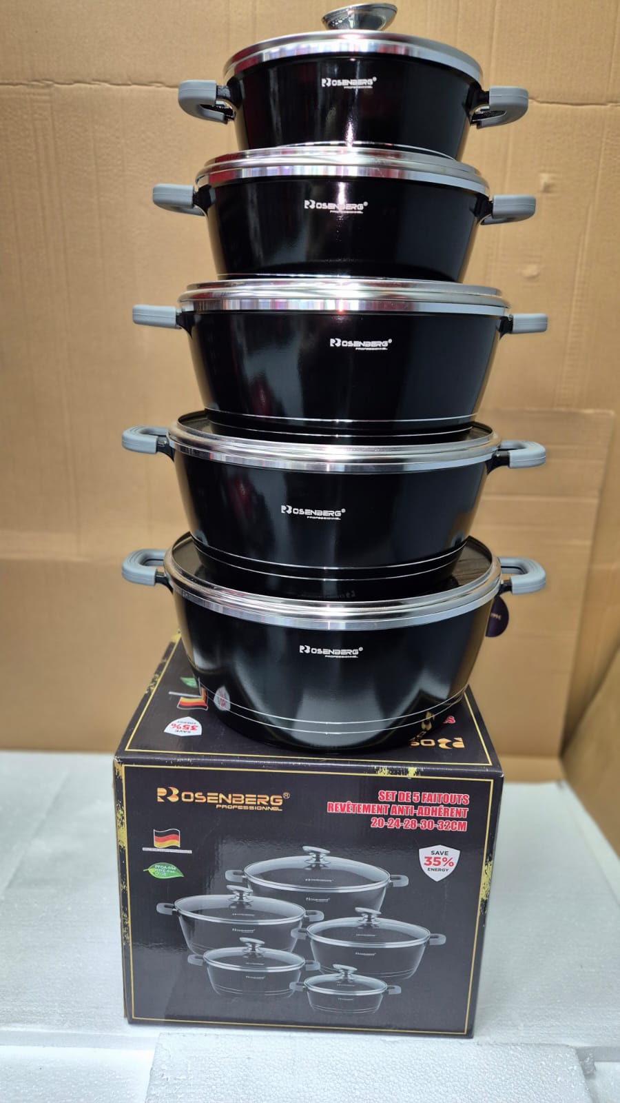 Faitout en pierre 5 Pièces 20/24/28/30/32cm RB