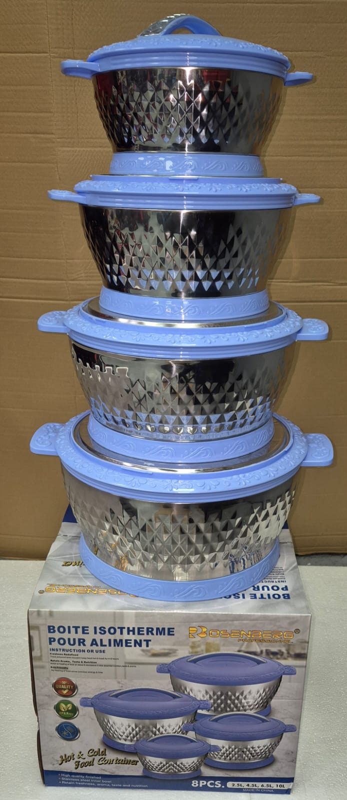 Thermos alimentaire par 4 pour aliment 2.5/4.5/6.5/10L RB